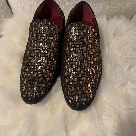 Shoes Mens Metallic Black And Gold Dress Shoes Size 11 Poshmark